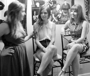 black and white conversation