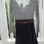 Navy striped dress [front] | Christina's Best Life