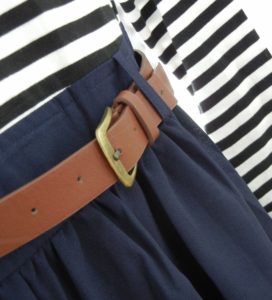 Navy striped dress [belt] | Christina's Best Life